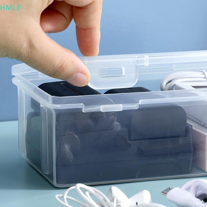 Hộp Đựng Dây Cáp Dữ Liệu / Tai Nghe Để Bàn Bằng Nhựa Trong Suốt