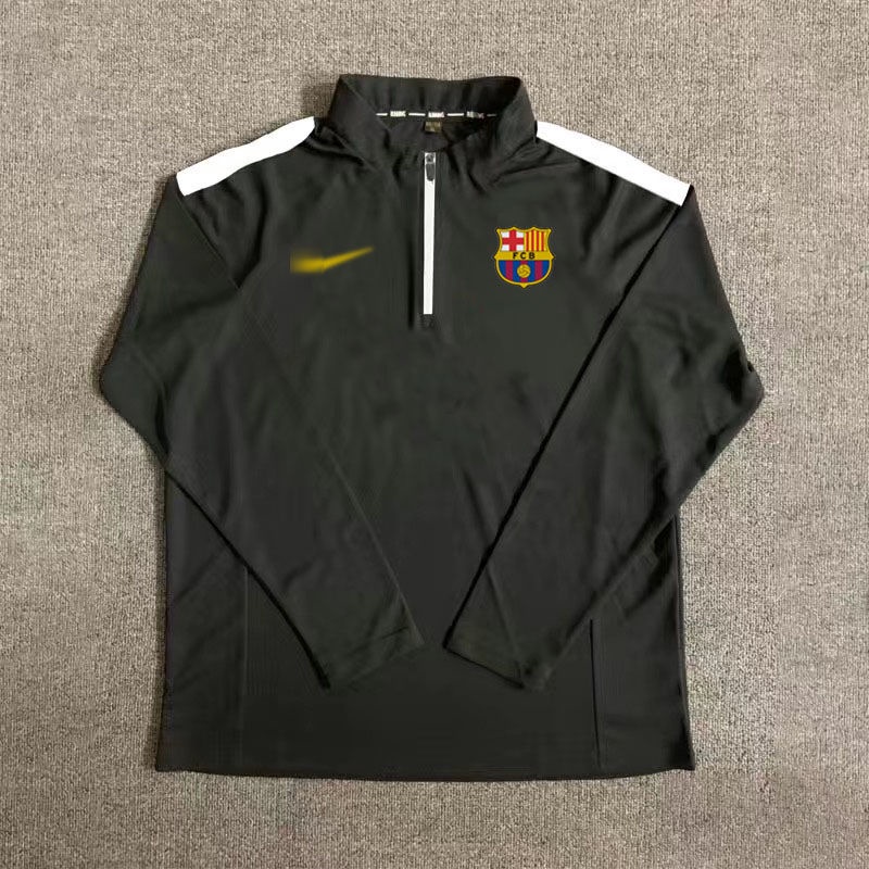 Áo Thun Tay Dài Khô Nhanh Dùng Tập Luyện Thể Thao barcelona Áo Khoác Khóa Kéo Một Nửa In Hình Phong Cách Mới Thu Đông 7 dengbelai 7 dengbelai