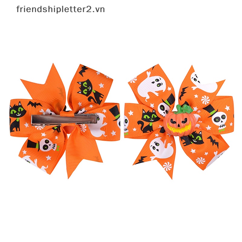 1 Kẹp Tóc Nơ / Bí Ngô halloween Cho Bé Gái