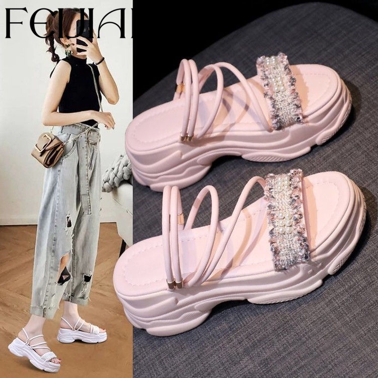 FEIJIANU  Dép sandal nữ Hở Ngón Đế Dày Điệu đà Chống bám bụi Đa dạng Mềm mại FDL2393IN6 41Z231010