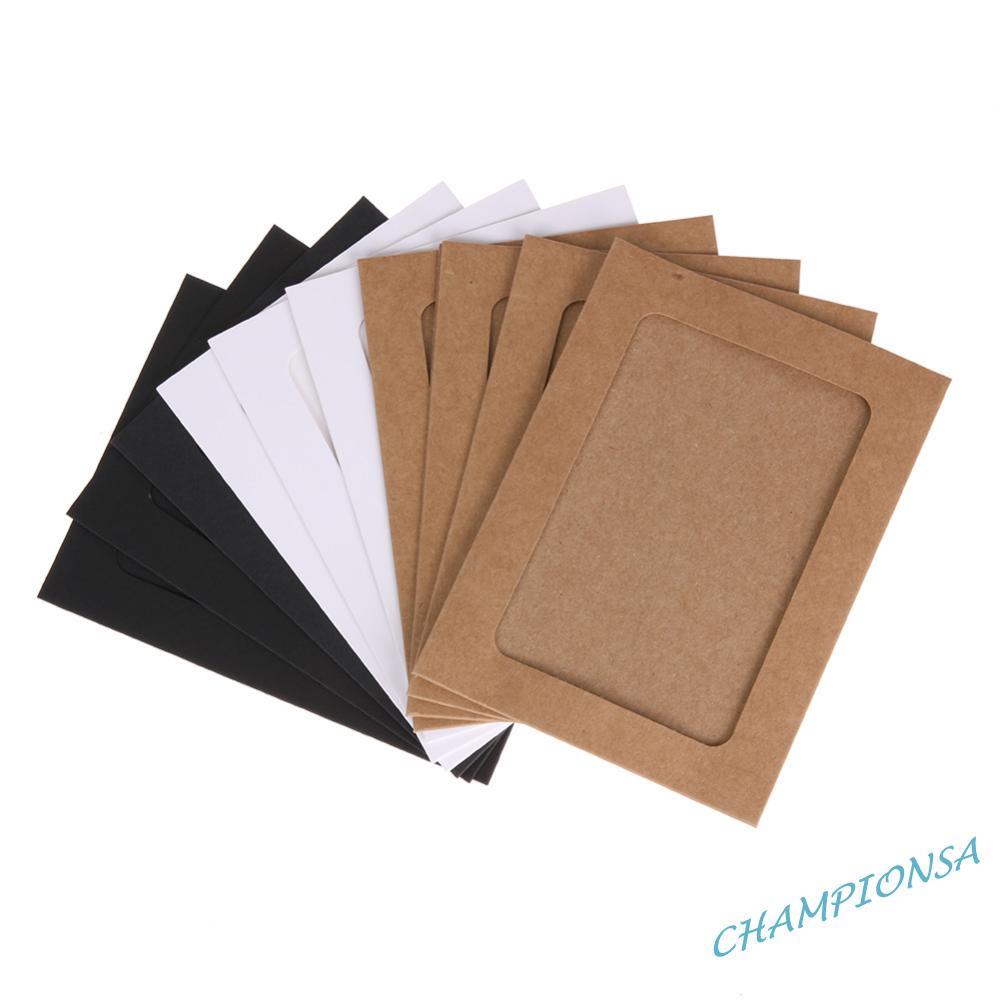 Bộ 10 Khung Ảnh Bằng Giấy kraft 3-7 inch Kèm Kẹp Và Dây Treo Trang Trí Nhà Cửa diy