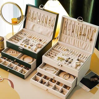 High capacity multilayer fine jewelry hand jewelry box earring necklace earrings display rack storage box