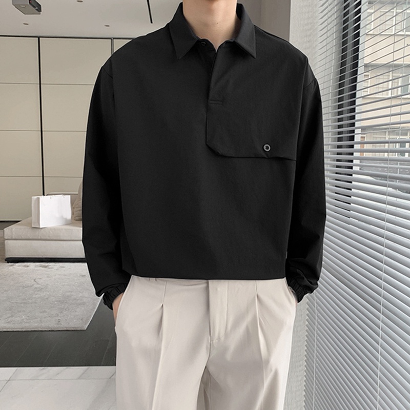 Incerun Áo Sơ Mi polo Dài Tay Nam