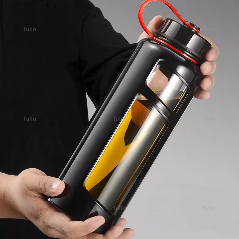 Bình Nước Thể Thao Di Động Bằng pc Vỏ Sò Thủy Tinh pc Chống Bỏng Chống Rơi