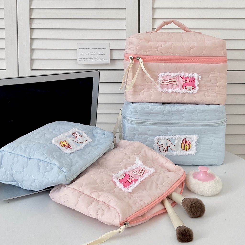 Ins Túi Đựng Mỹ Phẩm Xách Tay Sức Chứa Lớn Hình sanrio kuromi melody cinnamoroll Hoạt Hình Phong Cách ins