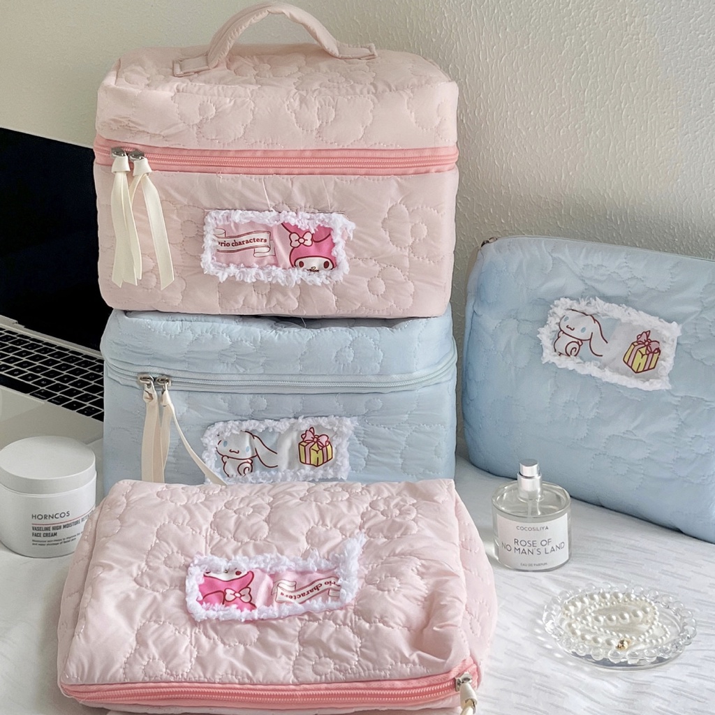 Ins Túi Đựng Mỹ Phẩm Xách Tay Sức Chứa Lớn Hình sanrio kuromi melody cinnamoroll Hoạt Hình Phong Cách ins