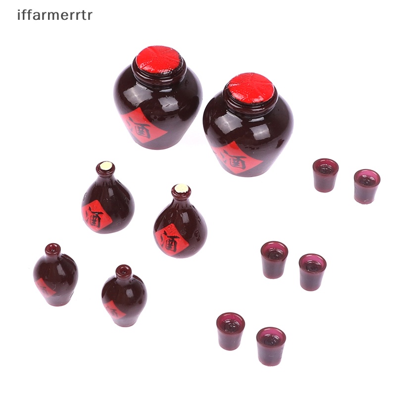 Set 4 Mô Hình Chai Rượu Thủy Tinh Mini Trang Trí Nhà Búp Bê diy