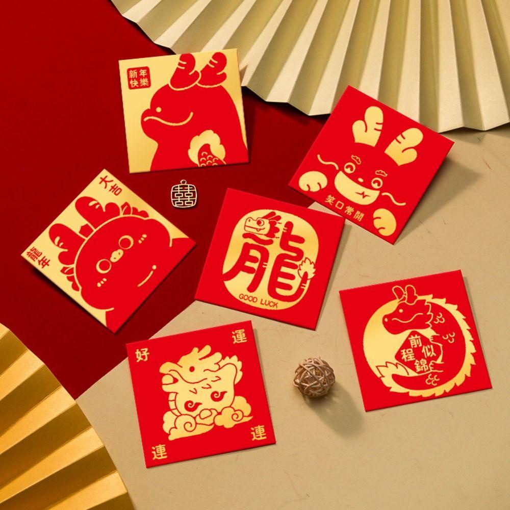 Set 6 Bao Lì Xì Đỏ May Mắn Cho Năm Mới 2024