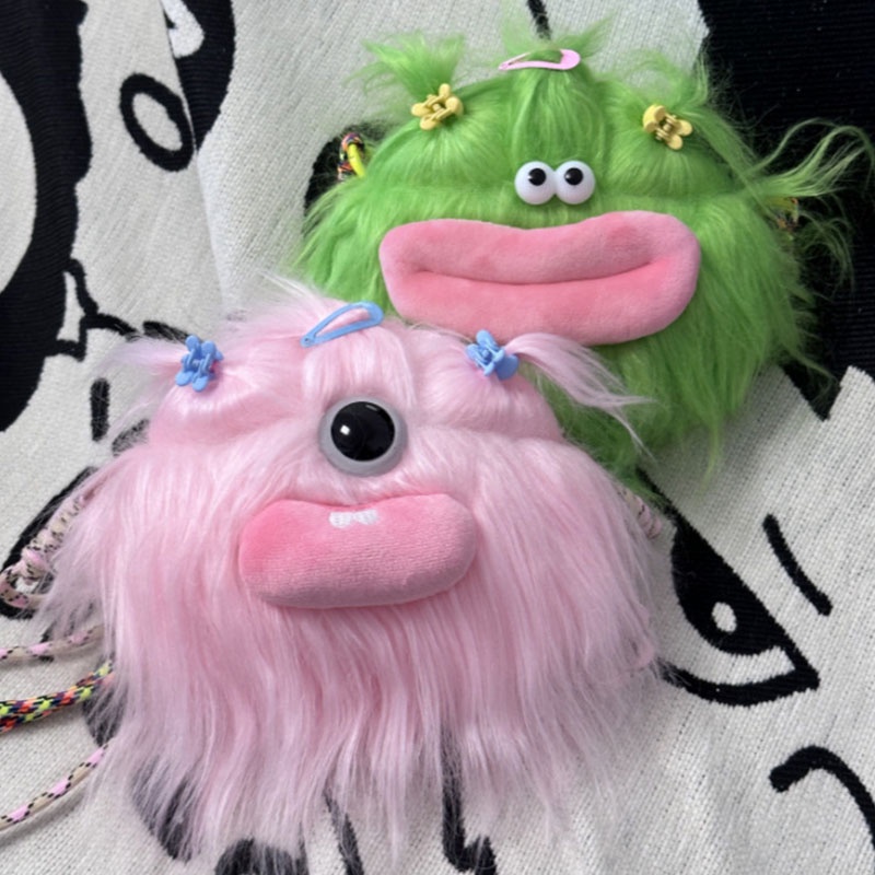 Túi Đeo Chéo Hình Búp Bê Hoạt Hình Bằng Lông Nhung Dễ Thương Xinh Xắn