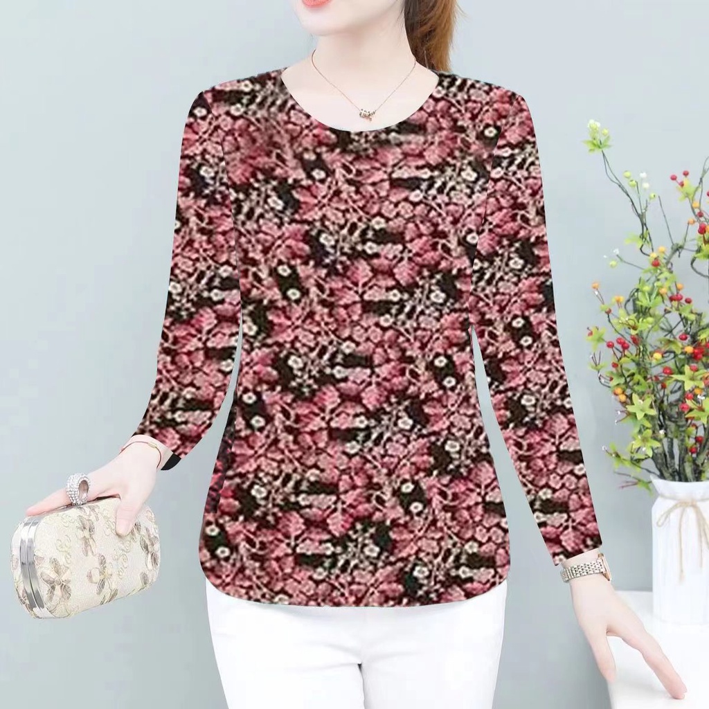 Áo Thun Tay Dài In Họa Tiết Phong Cách Hàn Quốc Thời Trang Mùa Thu Mới Cho Nữ