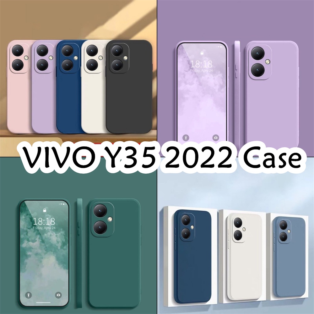Ốp Điện Thoại Silicon Chống Bụi Màu Trơn Đơn Giản Cho vivo y35 2022