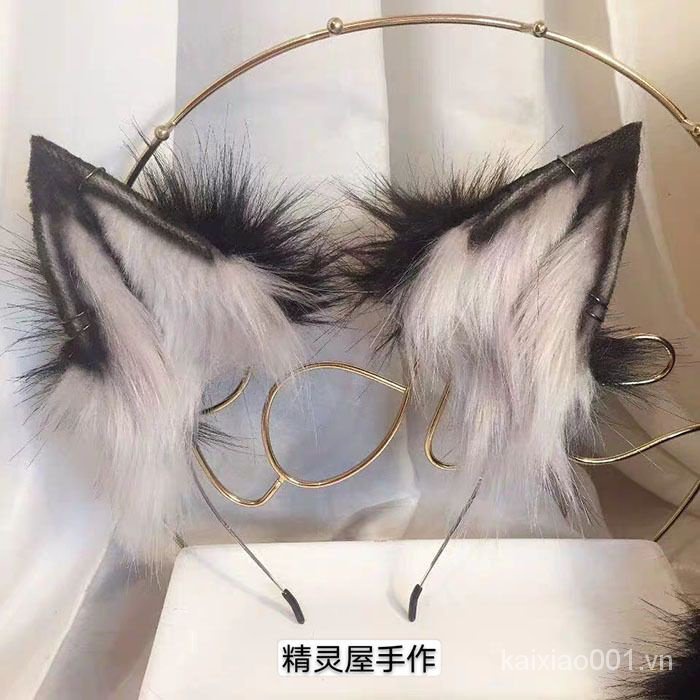 Mới Băng Đô Tai Sói / Mèo / Đuôi Lông Xù Màu Đen Hóa Trang kaixiao001.vn