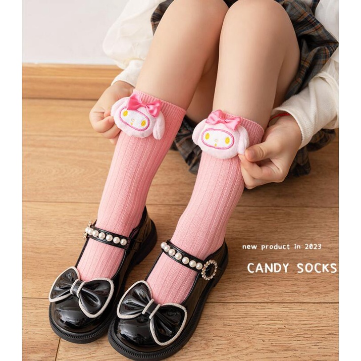 Dễ Thương Vớ Dài Họa Tiết anime kuromi melody Cinnamoroll Phong Cách lolita Cho Bé Gái