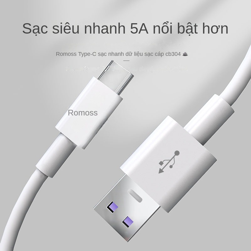 Cáp Sạc ROMOSS CB304 Dây Cao Su Dẹp Chống Rối Dài 1m