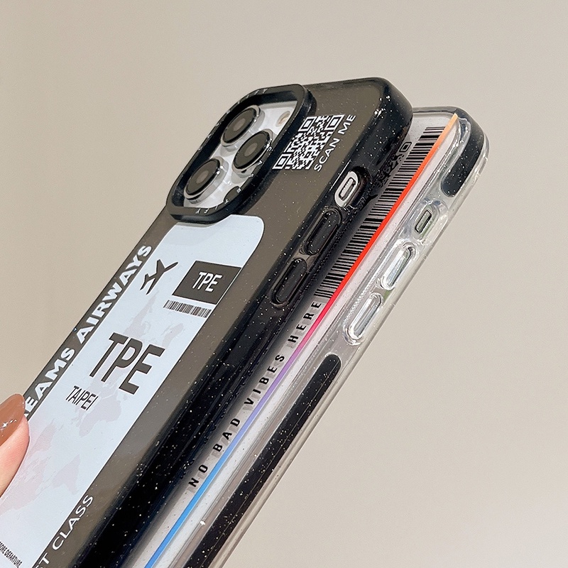Ốp Điện Thoại Mềm Chống Sốc Hình Vé Máy Bay Cho iphone 15 15pro 15promax 14 13 12 11 pro max