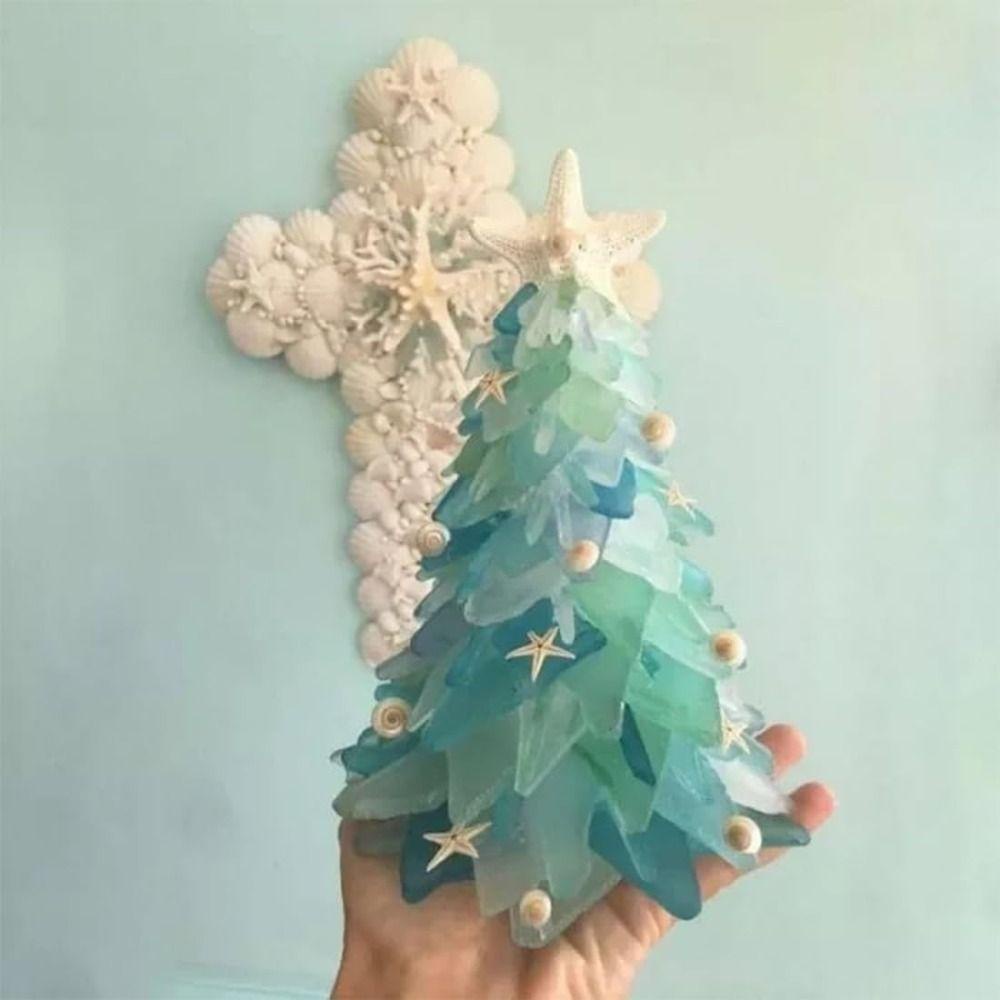 Subei Cây Thông Giáng Sinh Bằng Nhựa resin Pha Lê Hình Sao Biển Thủy Tinh Thủ Công Độc Đáo Trang Trí Nhà Cửa