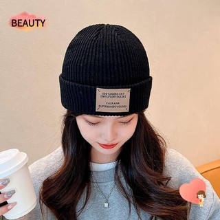 Mũ len dày dặn màu trơn giữ ấm tai thời trang mùa đông