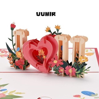 Uumir thiệp chúc mừng đám cưới kỷ niệm i love you pop up, thẻ bài bạn gái