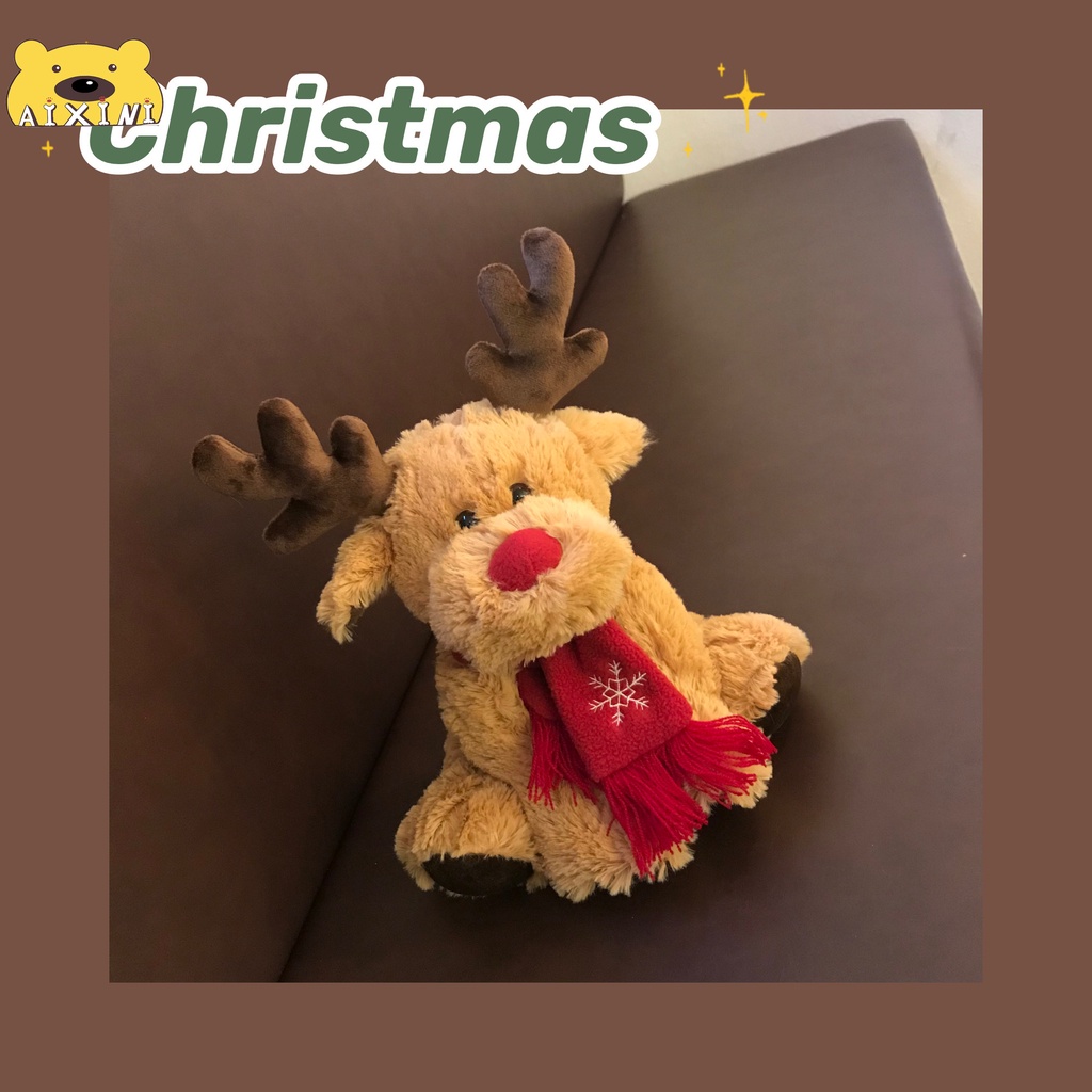 Gấu bông tuần lộc siêu đáng yêu，Thú Nhồi Bông Hình Tuần Lộc Giáng Sinh Siêu Mềm