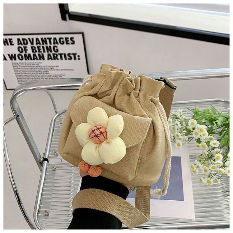 Túi Đeo Chéo Vai Bằng Vải Thời Trang Hàn Quốc Dễ Thương Bắt Mắt