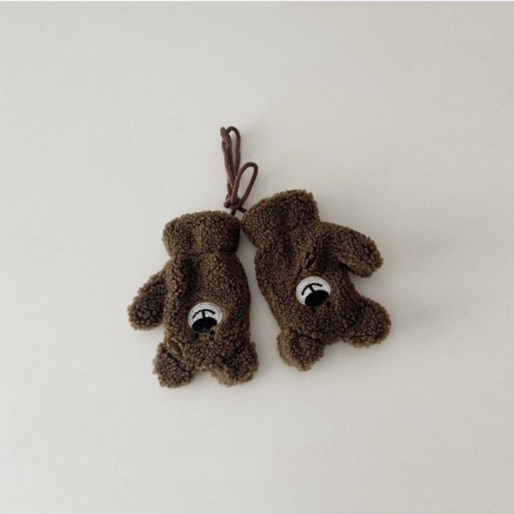 Kent1 set Găng Tay Và Khăn Choàng Lông Cừu Màu Trơn Thoáng Khí Giữ Ấm Mùa Thu Đông Cho Bé