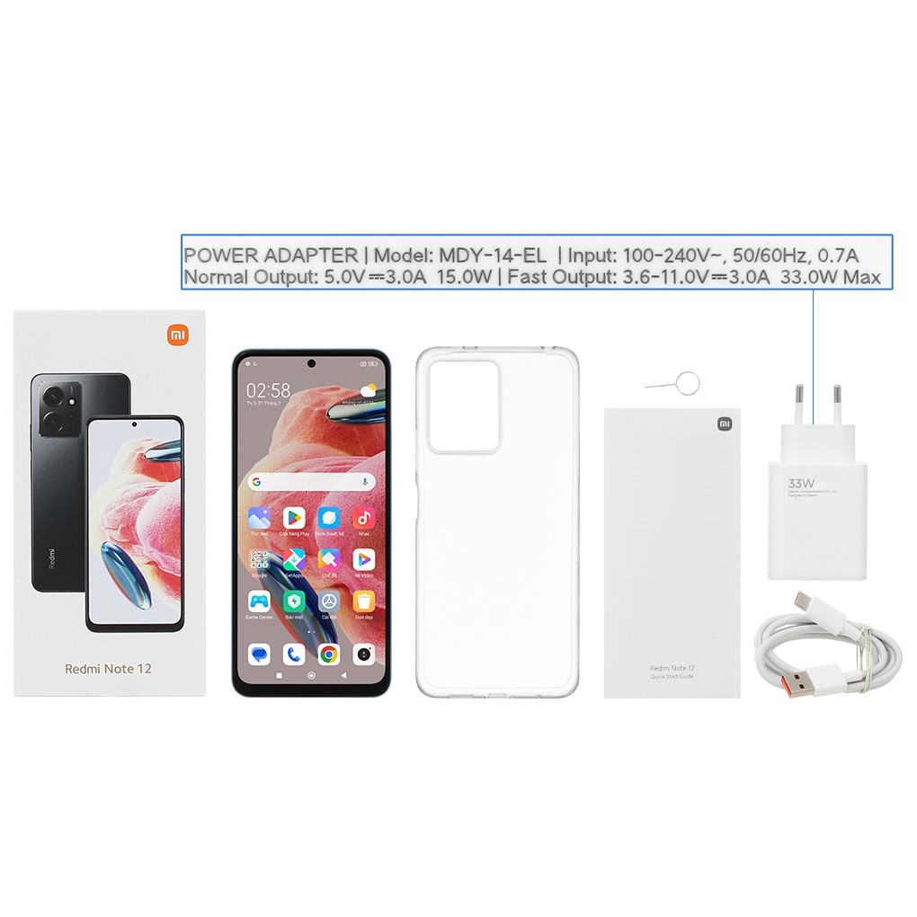 Điện thoại Xiaomi Redmi Note 12 - Hàng Chính Hãng, mới 100%, Bảo hành 18 tháng