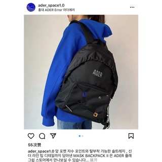 YOAU Ader Backpack Korean Brand Backpack Drawstring Design Letter Logo Printing Design Black Backpack Backpack