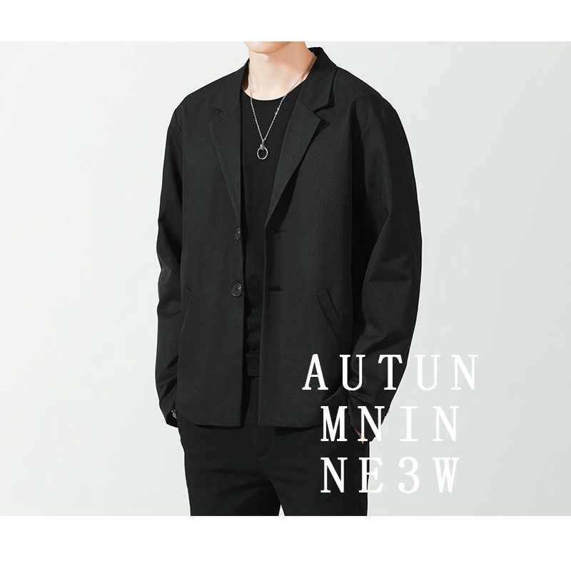 Áo Khoác Blazer Tay Dài Màu Trơn Dáng Rộng Thời Trang Cho Nam