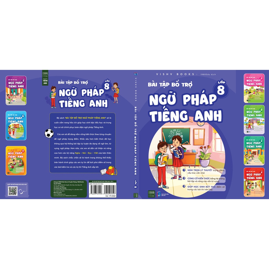 Sách - Bài tập bổ trợ ngữ pháp tiếng Anh lớp 8 - VISHV Books