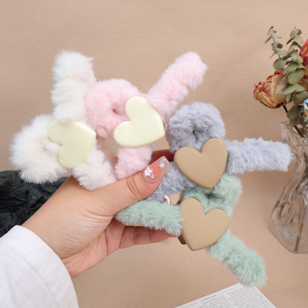 Thời Trang Kẹp Tóc Lông Nhung Hình Cá Mập Đơn Giản Cho Nữ