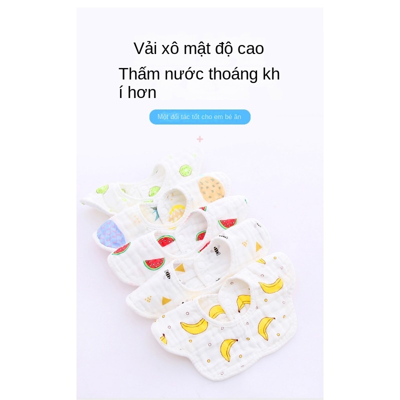 Khăn Lau Miệng Tròn 2 Mặt Xoay 360 Độ Và Được Làm Từ Vải Siêu Thấm Hút 8 Lớp