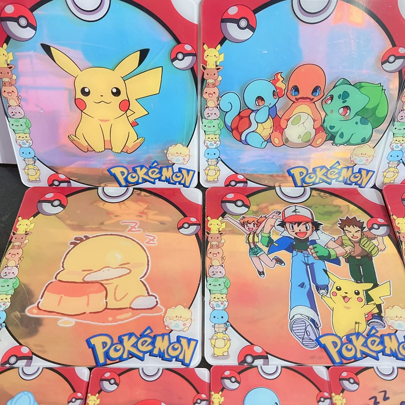 Bán Sỉ Miếng Dán acrylic laser Đầy Màu Sắc Hình Vuông anime pokémon Làm Phụ Kiện Thủ Công diy