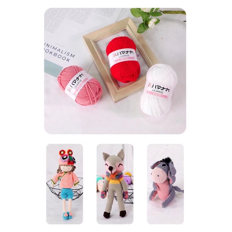 Cuộn Len Sợi Cotton Siêu Mềm Cuộn Len cotton Mềm Mại Nhiều Màu Len Milk Cotton Hàn Quốc 25g - len hàn nhí dùng để móc cho người mới làm gồ