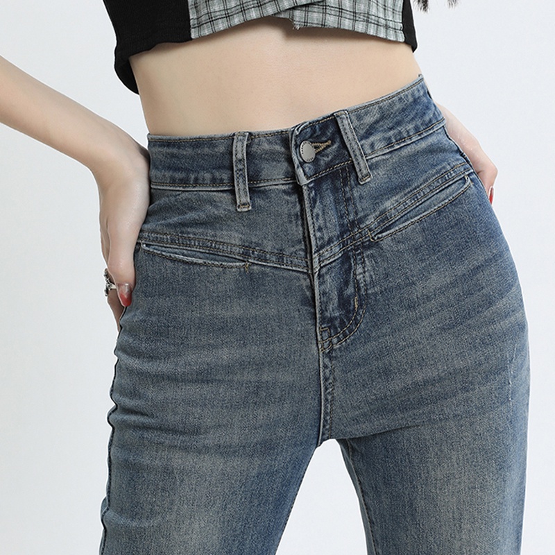 Quần jeans Nữ Lưng Cao Ống Rộng Thời Trang Cá Tính