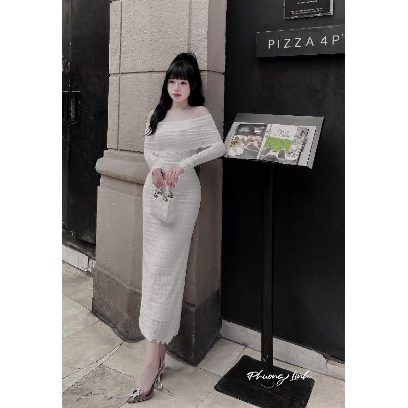 Body ren trễ vai dáng dài cực sang chảnh