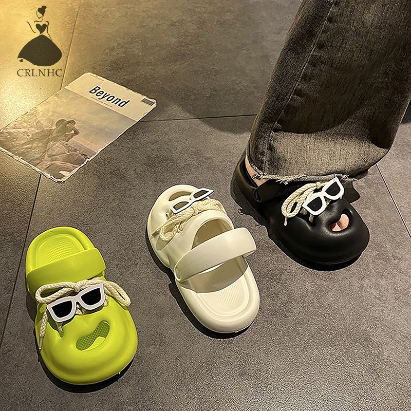 Crlnhc Dép Lê Hình Đôi Mắt Hoạt Hình Vui Nhộn Chống Trượt Chống Thấm Nước Thời Trang Cho Nữ vn