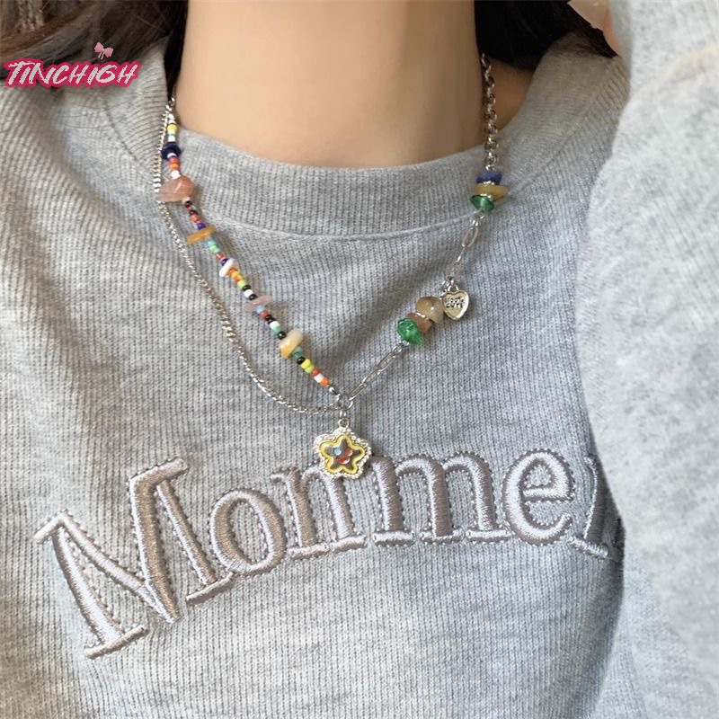 Vòng cổ Chuỗi Hạt Hình Ngôi Sao / Trái Tim Màu Kẹo Ngọt Ngào vintage Thời Trang