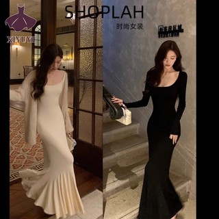 Đầm dài đuôi cá XIYUYI tay dài eo cao gợi cảm cho nữ
