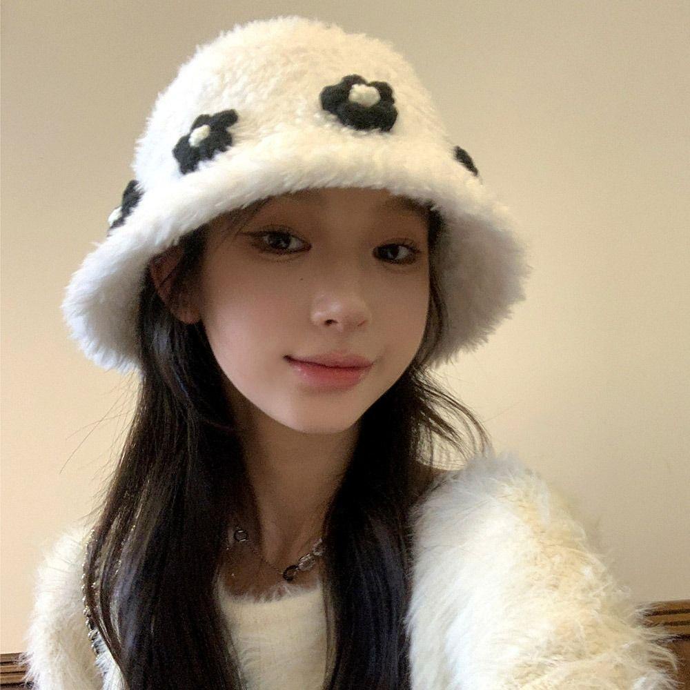 Mũ beanie Dệt Kim Dày Dặn Màu Trơn Giữ Ấm Tai Thời Trang Mùa Đông