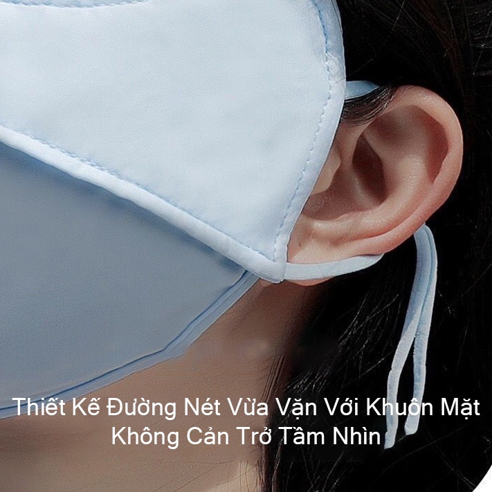 Khẩu Trang Chống UV, Thoáng Khí, Trùm Nửa Mặt Có Dây Rút Tai Bằng Thun Lạnh Cao Cấp