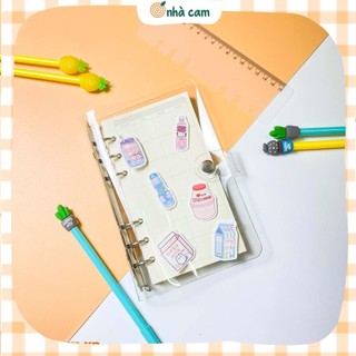 Binder/ Sổ Còng Nhựa Dẻo Trong Suốt Size A6 Nhà Cam