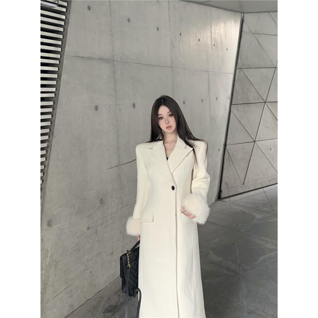 Hàng Có Sẵn Áo Khoác Len Lửng Tay Lửng Cài Một Hàng Nút Trước Phong Cách retro Mùa Thu Hàng Mới Dành Cho Bạn