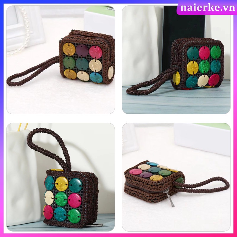 Ví Đựng Tiền Xu / Son Môi Có Khóa Kéo Phong Cách bohemian Cho Nữ