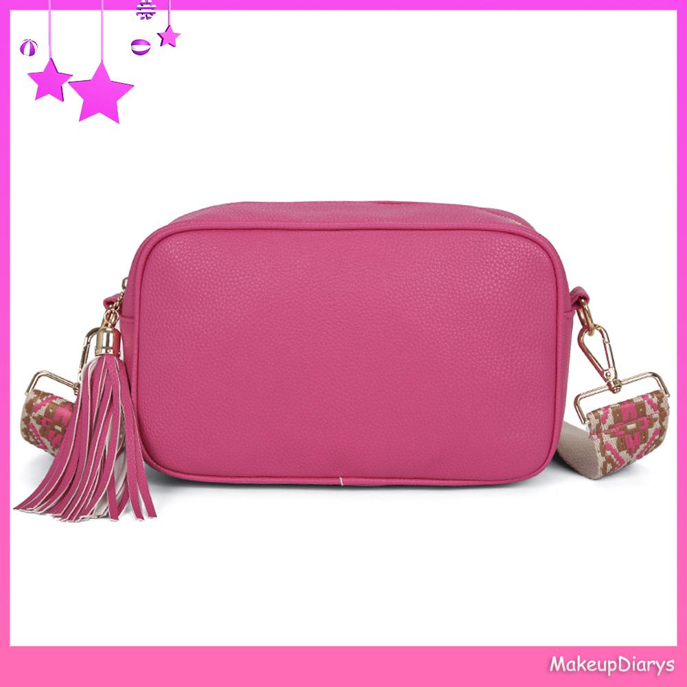 ★ Đồ Trang Điểm Trang Điểm ★ Túi Xách Đeo Chéo Màu Trơn Phối Tua Rua Thời Trang 2023 Sang Trọng Cho Nữ