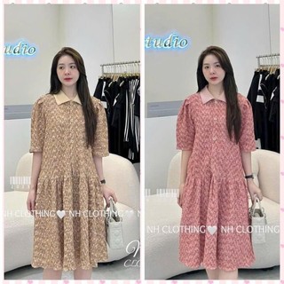 Váy suông đầm bầu thiết kế COTTONG LOANG NHĂN ĐUÔI CÁ xịn xò xinh sắn sang chảnh V125