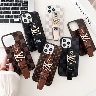 Mới Ốp Điện Thoại Vải Phối Da Chất Lượng Cao Gắn Kèm Giá Đỡ Và Dây Đeo Tay Cho iphone 11 pro max 12 pro max 13 14 15 pro max