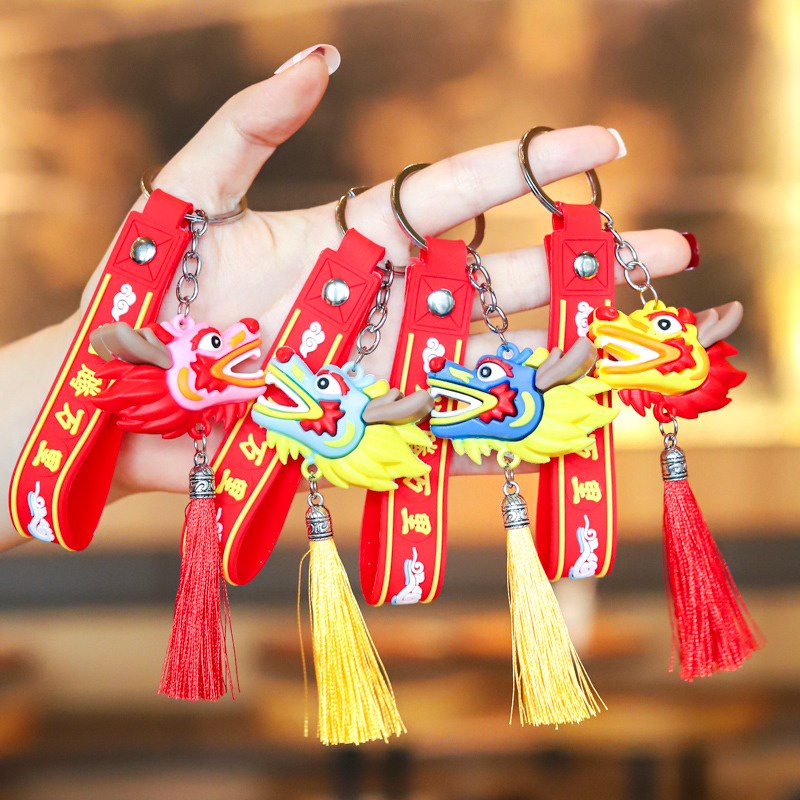 Móc Chìa Khóa Năm Mới Trung Hoa Sáng Tạo Có Tua Rua Rồng / Móc Khóa Ba Lô Cắm Trại / Du Lịch / Leo Núi