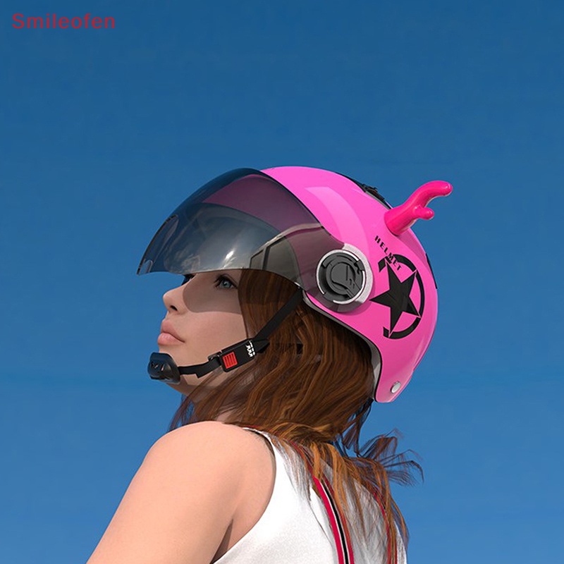 Miếng Dán Trang Trí Mũ Bảo Hiểm  Sừng Quỷ Dài Nhiều Màu Sắc Phong Cách Mới