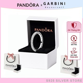 Nhẫn pandora sparkle & hearts sliver ring 8051sv - nhẫn nữ pandora hàng fullbox bạc s925 ale