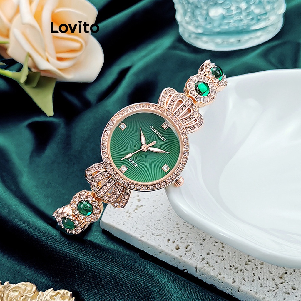 Đồng Hồ Thạch Anh lovito Thời Trang Cho Nữ L69AD062 Màu Xanh Lá